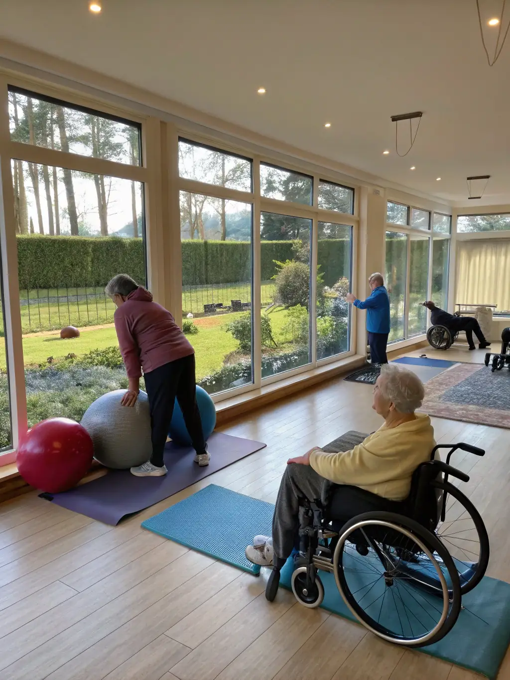 A patient post-surgery, walking with a physical therapist in a rehabilitation center, demonstrating the recovery process and post-operative care.
