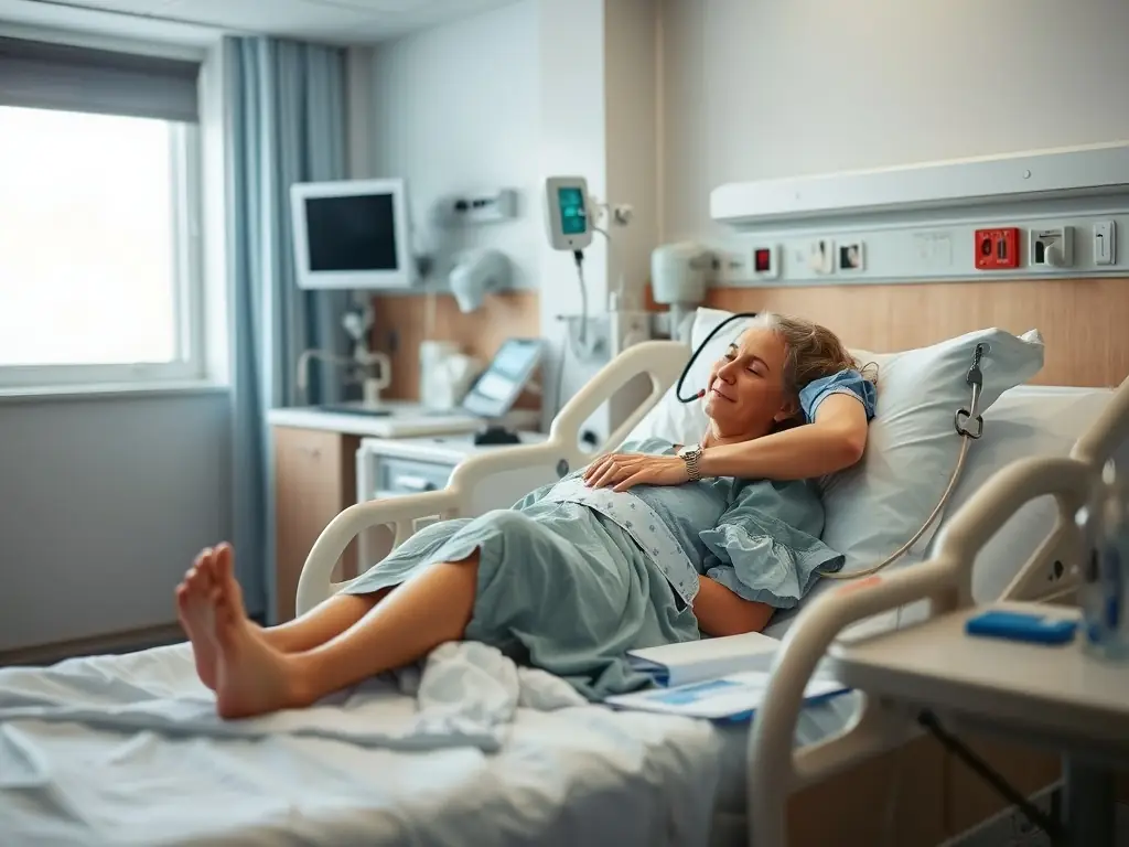 A person receiving an IV drip in a comfortable, spa-like setting, with a healthcare professional monitoring the process, showcasing the personalized care provided by Miami Medical Concierge.